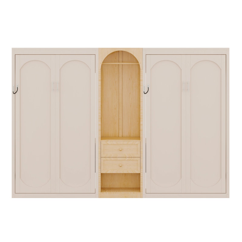 Murphy bed with wardrobe storage and two fold-out sleeping areas