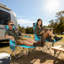 Outsunny Reclining Folding Camping Chair Set of 2 Blue and Grey