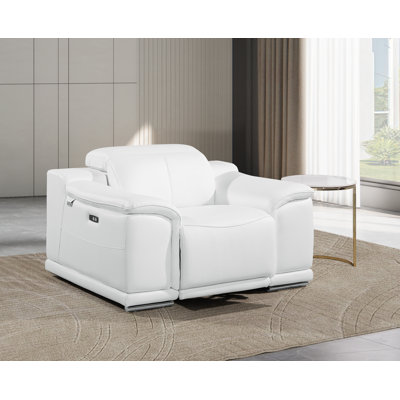 Fauteuil inclinable électrique en cuir italien à grain supérieur avec appui-tête électrique