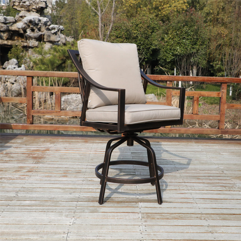 Tabouret 28 "avec coussin, Taupe, Taupe