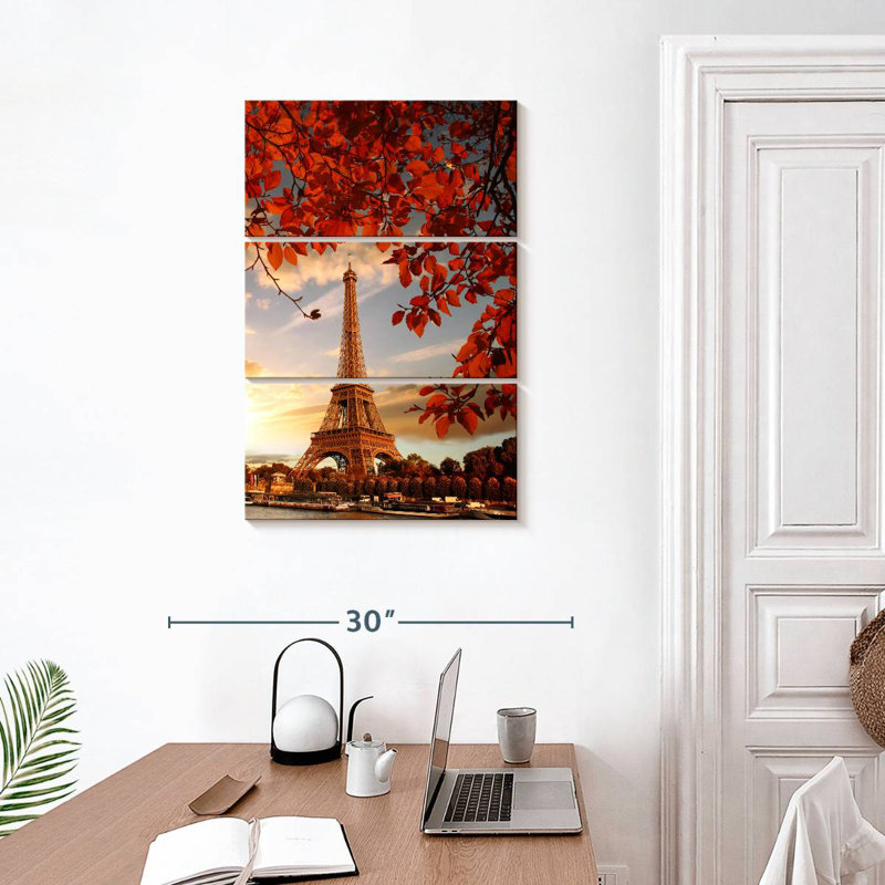 Masam, coucher de soleil d'automne à Paris, H 32 po x l 20 po
