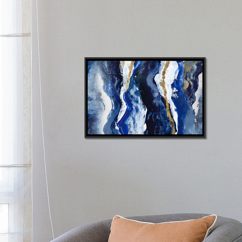 Effectus II, Toile à cadre flottant noir, H 18 po x l 26 po, Bleu