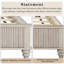 Base de lit en bois, cadre de lit plateforme grand avec tête de lit, haute tête de lit en bois naturel, pas de sommier tapissier, beige-1706263185-1706263190