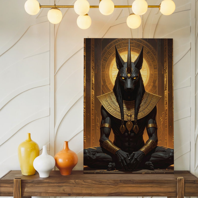 Voici la description du produit et optimisation pour votre art mural méditatif Anubis, H 11 po x l 14 po