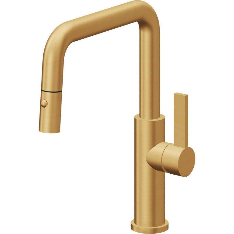 Corsano Kitchen Faucet, Lifetime Satin Gold, Flat Lever Handle