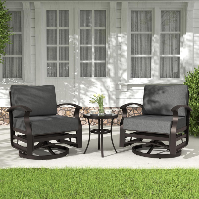 Swivel Aluminum Chairs Walmart Outdoor Dining Set For MELLCOM