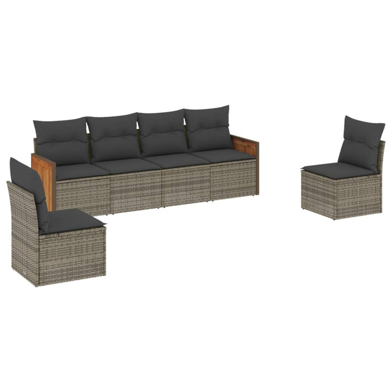 Housse de canapé modulaire en rotin PE gris Vidaxl