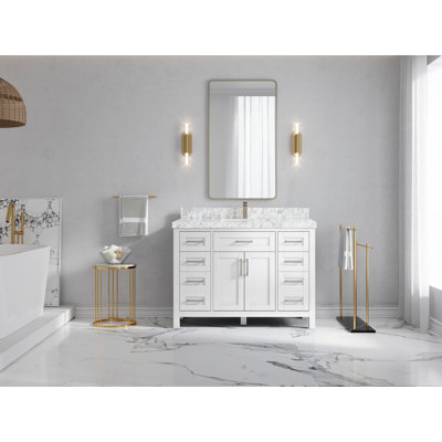 48'' Single Bathroom Vanity with Marble Top