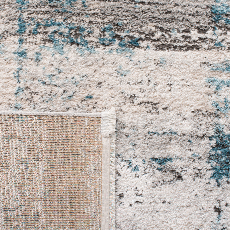 Tapis ivoire / bleu marine Mesa, Rectangle 4 pi x 6 pi