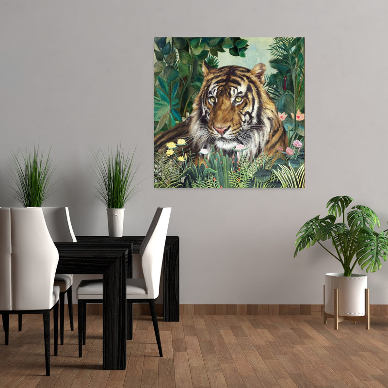 Art contemporain contemporain tigre abstrait, H 36 po x l 36 po