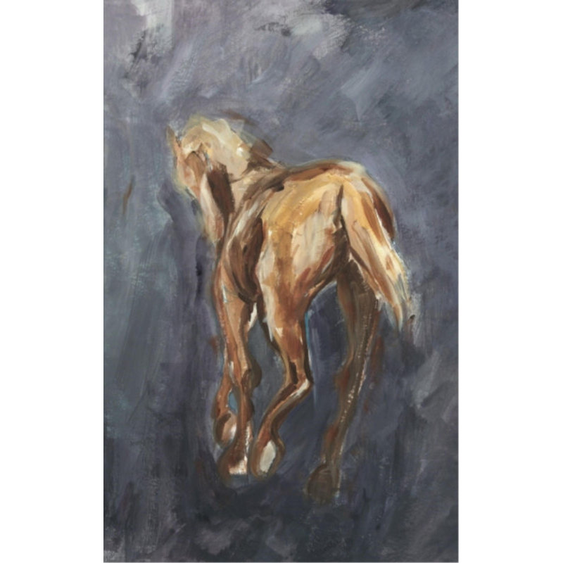 «Midnight Storm II» par Elena Carlie - peinture sur toile tendue, Couche de verre, H 74 po x l 47 po