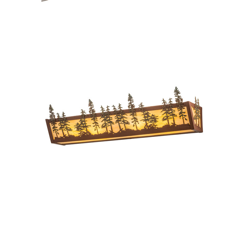 Rustic Lodge 4 - Light Bath Bar, Rust, 7.25" H x 30" W x 6.5" D, Green