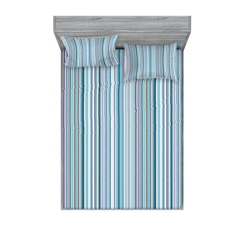 Microfiber Striped Sheet Set, Full, Striped