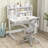 Kids Desk Chair Children Study Chair with Adjustable Height, Armrest & Footrest Gray-310912707