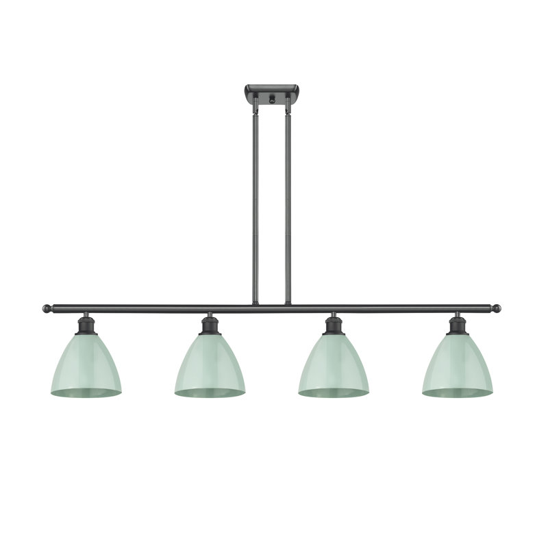 Luminaire suspendu 4 lumières pour îlot de cuisine, Écume de mer, Noir mat
