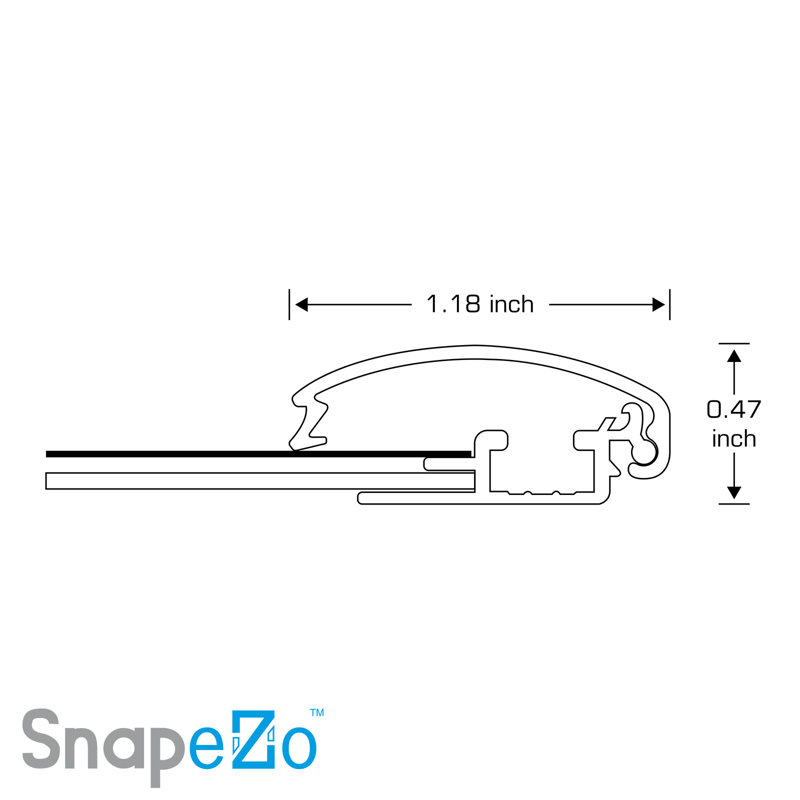 Cadre en aluminium Snapezo crème 36 x 48 Snap Premium Series, chargement frontal, affiche en aluminium, 20 po x 28 po, Blanc