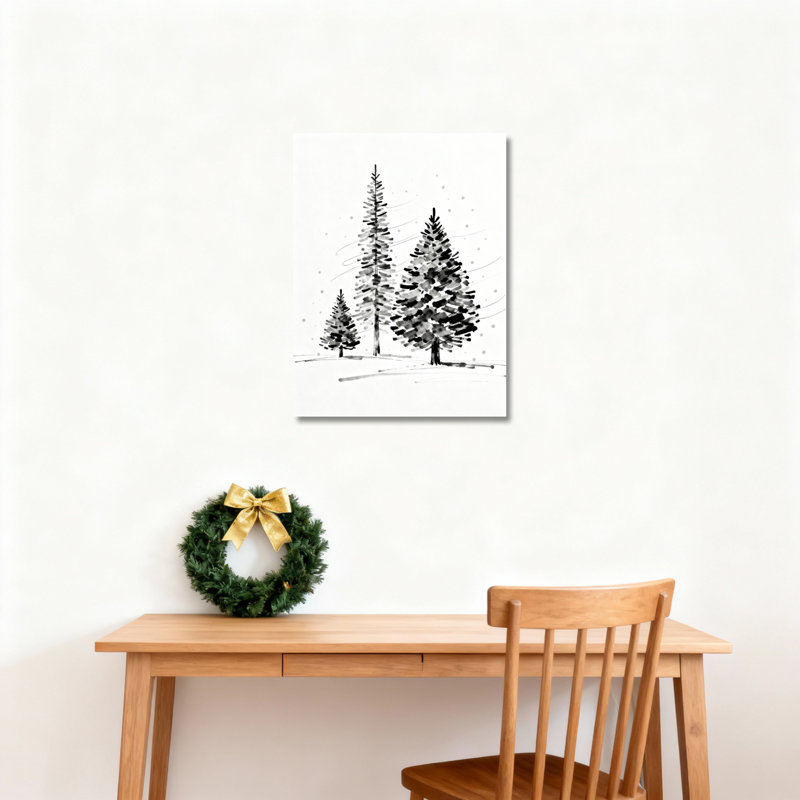 «Winter Trees», ensemble de 1 reproduction de peinture à l'huile sur toile, H 20 po x l 30 po