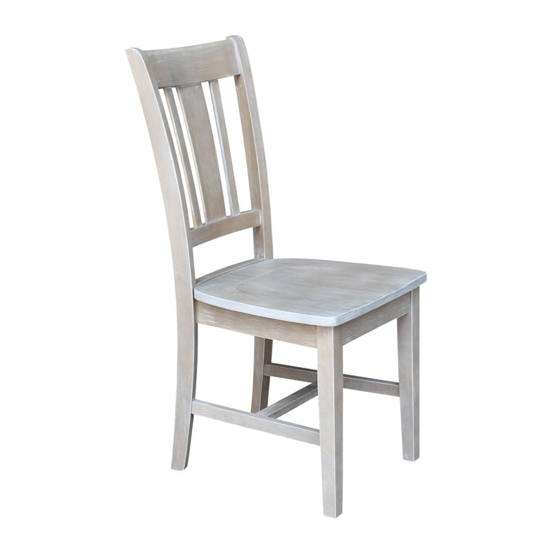  Derene Solid Wood Side Chair, Washed Gray Taupe