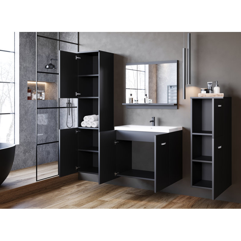 Ineye 30Cm W x 132Cm H x 30Cm D Bathroom Storage Furniture Set