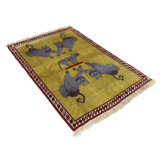 Fine Hand Knotted Cheetah Design Persian Shiraz Rug 4'1"X 6'3"