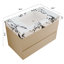 Meuble-lavabo flottant moderne 29,9 po avec comptoir en faux marbre et lavabo encastré en céramique, fixé au mur pour les petites salles de bain et les appartements-131299807