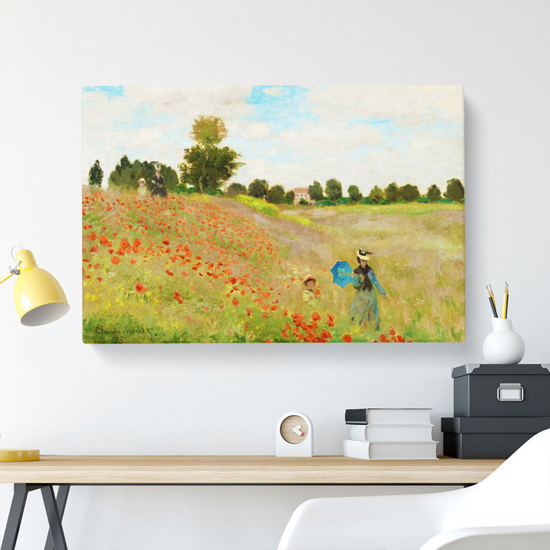 Poppy Field Vol.2 by Claude Monet - Wrapped Canvas, 35cm H x 50cm W x 3cm D