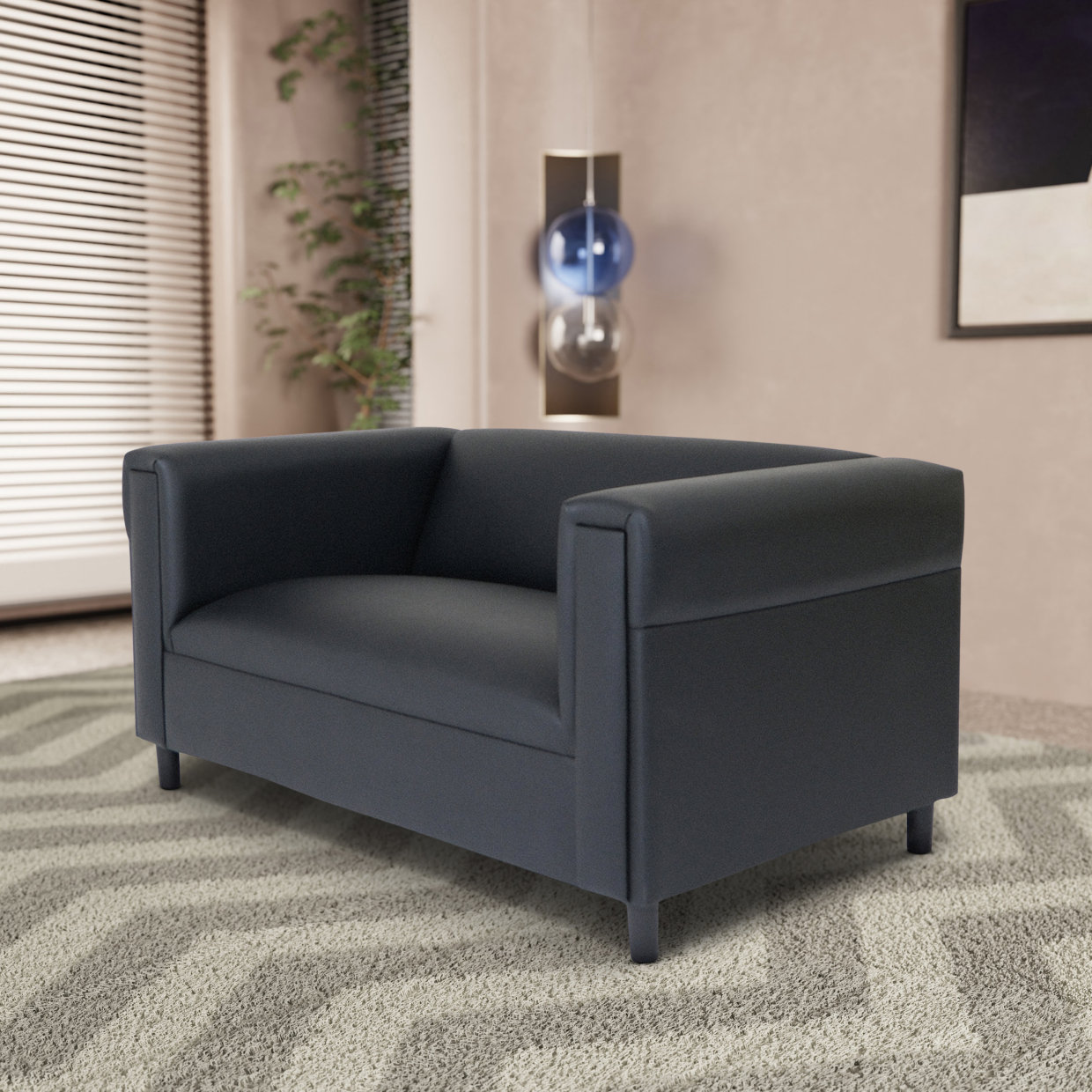 Ivy Bronx Modern Sofa Faux Leather Loveseat Sofa For Living Room, Décor ...