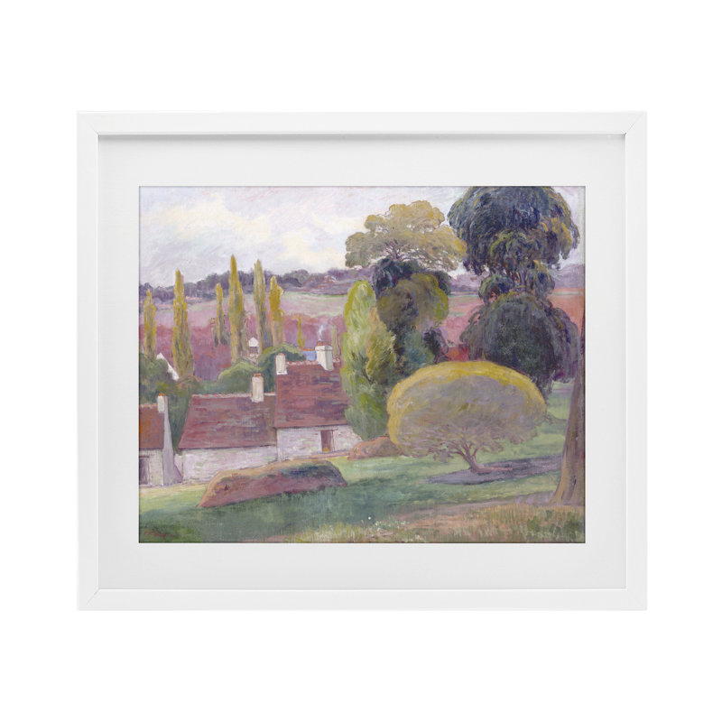 «A Farm In Brittany Gauguin», reproduction sous verre encadrée, conception par Stellar Design Studio, H 17 po x l 21 po