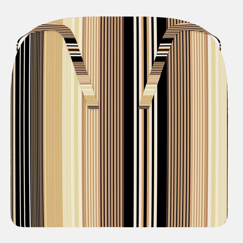 Indoor/Outdoor Dining Chair Seat Cushion, Calista Raven