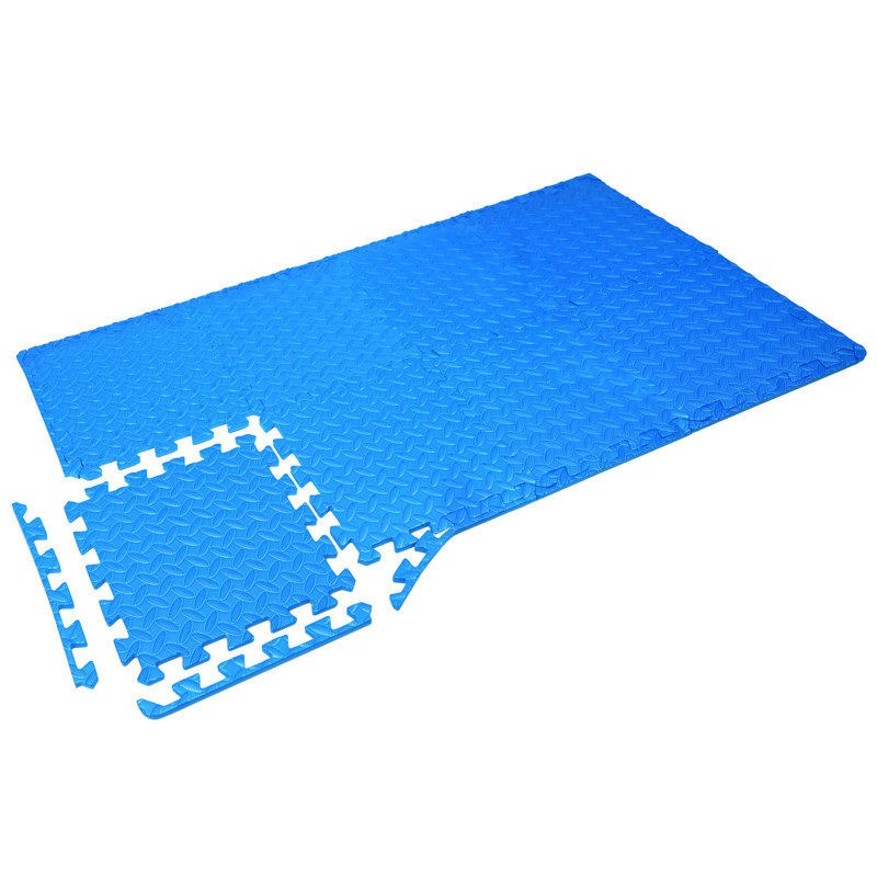 Blue 12-Square Feet Interlocking EVA Foam Exercise Mats