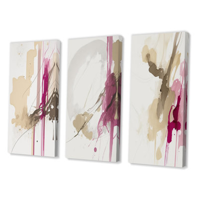 «A Touch Of Viva Magenta», 3 pièces sur toile