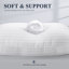 Oreillers de lit haut de gamme en satin fin rayé, garnis d'une alternative au duvet (lot de 2), avec housse rafraîchissante.-1124184707-1307989288