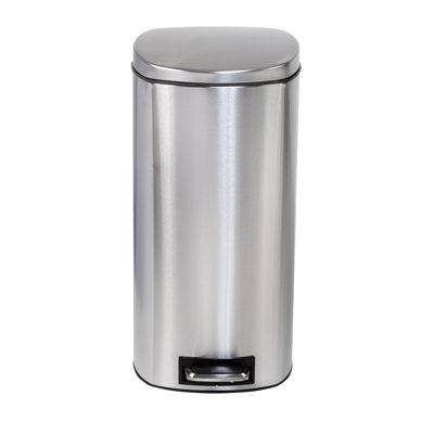 Steel Step On Kitchen Trash Can - 7.92 Gallons
