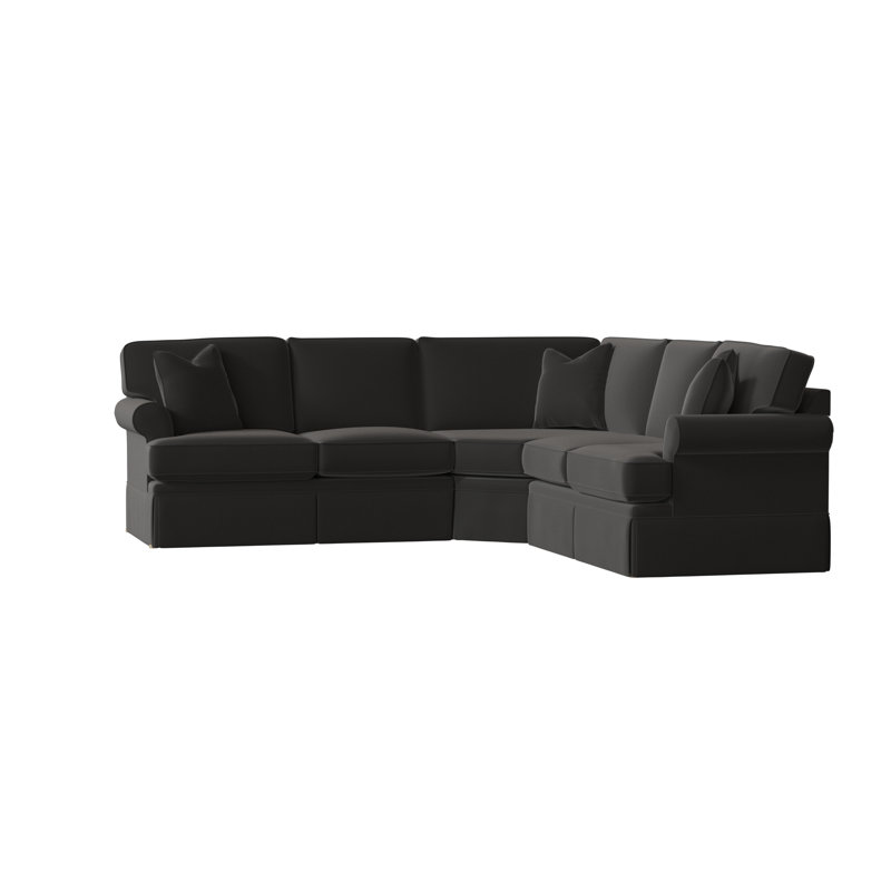 Andrew Upholstered Sectional, Left Hand Facing, Black, Klein Black