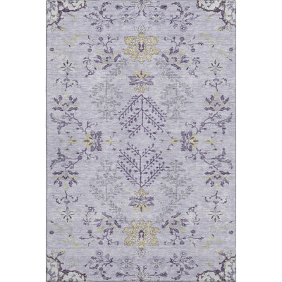 Premium Machine Washable Gurubaksh AMF1156 Floral Rug