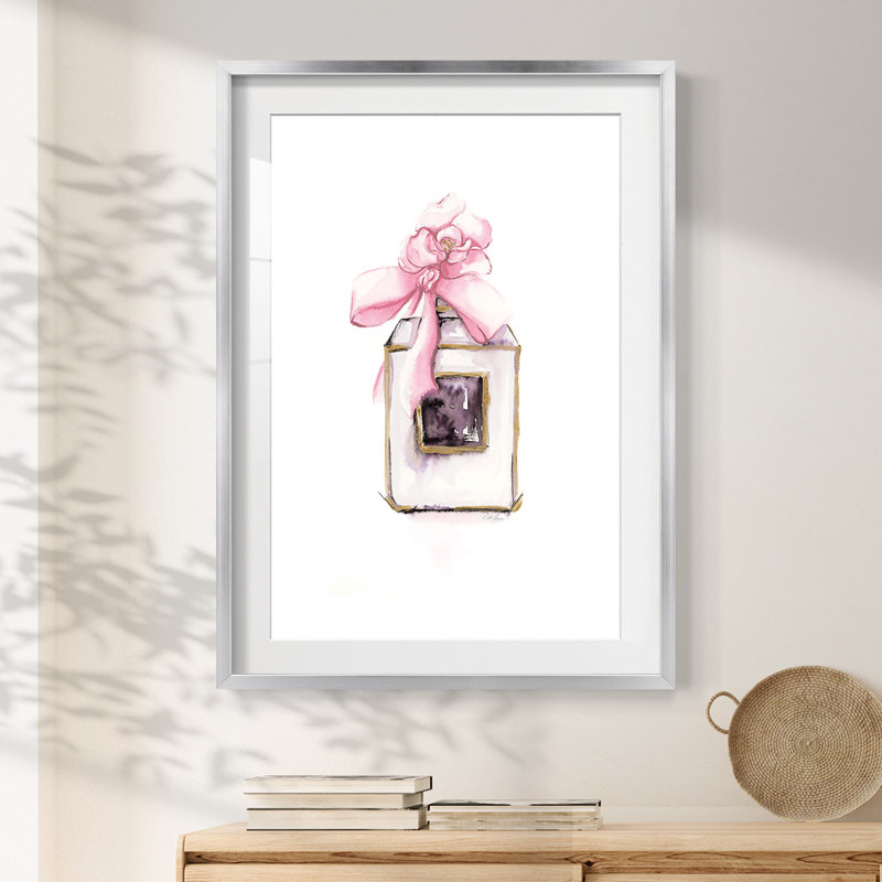 Eau de toilette - Imprimé encadré, H 28,5 po x l 20,5 po, Argent argent