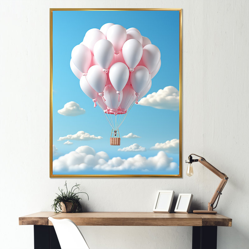 Skyhigh Balloon Whimsy, Cadre flottant doré, H 32 po x l 24 po x P 1 po