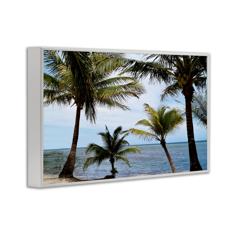 Giclée encadrée, par Natalie Carpentieri, H 16 po x l 24 po, Estampe numérique encadrée blanc bord de mer