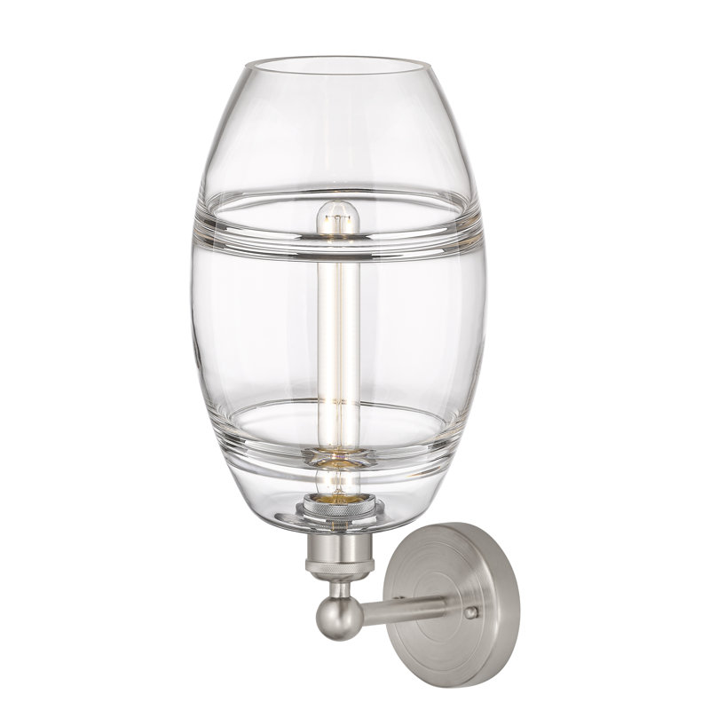 Applique murale en acier Bettylou, Transparent, H 12,13 po x l 8 po x P 8,5 po, Nickel satiné