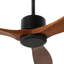 Ventilateur de plafond en bois de 52 pouces sans lumière avec pales en bois massif, moteur à courant continu réversible silencieux et télécommande-755786027