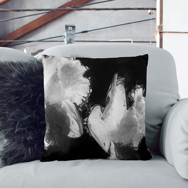 Floral Square Throw Cushion, 40cm H x 40cm W x 15cm D