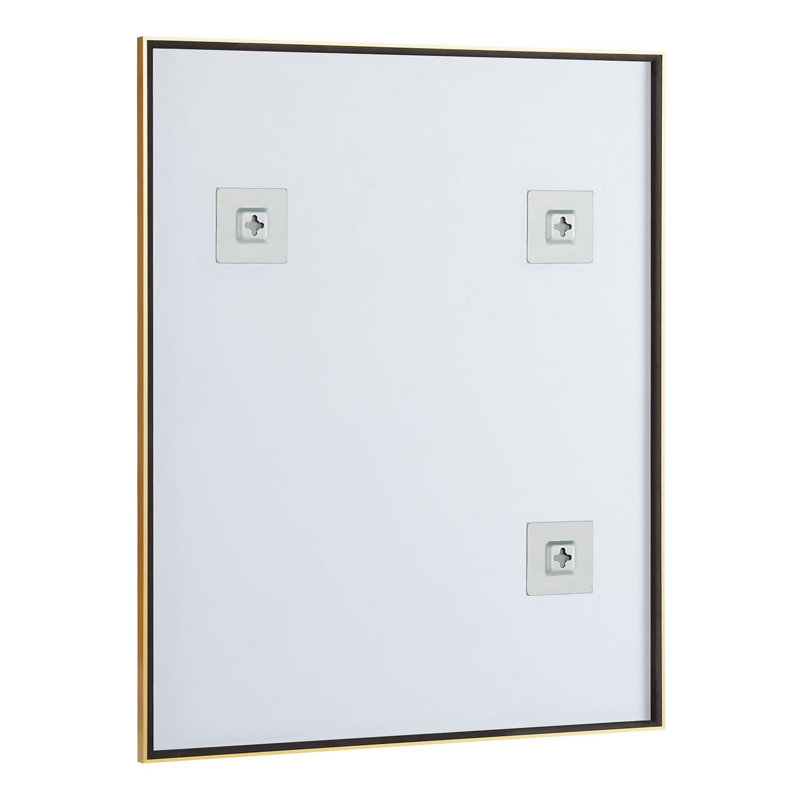 Kardon 30" x 24" Transitional Rectangular Framed Bathroom Wall Mirror, Satin Gold