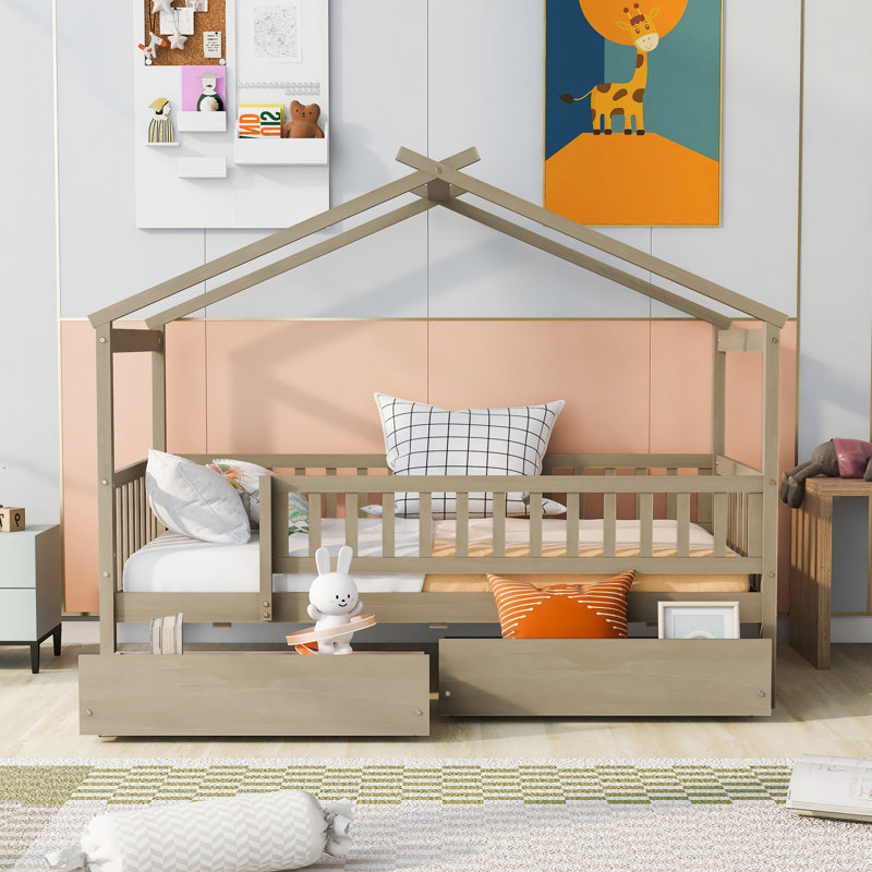 Portageville Kids Twin with Drawers, Natural