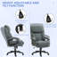 Chaise de bureau grande taille, pouvant supporter jusqu'à 204 kg (450 lb). Chaise de bureau robuste à dossier haut avec roulettes pivotantes, grise.