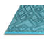 Tapis bleu géométrique en laine et en polyester tissé à la machine 5 pi x 7 pi
