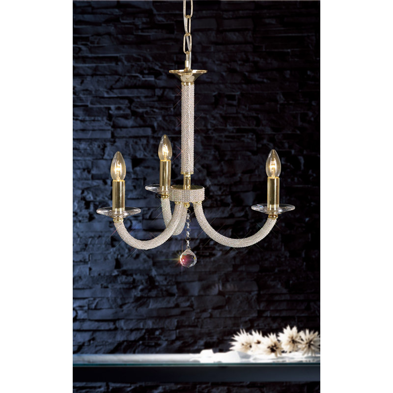Gelnett 3 - Light Candle Style Chandelier, Gold