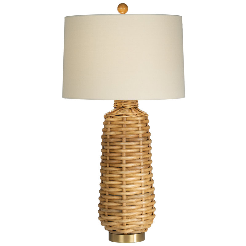 Rebecca Wicker/Rattan Table Lamp, Oatmeal