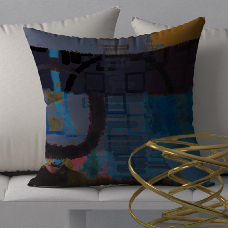 Abstract Reversible Throw Pillow, 18" x 18"
