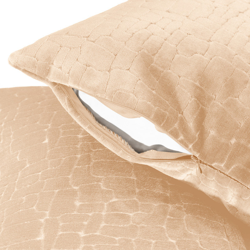 Combinaison de duvet en velours Austin, Taupe, 51 cm (H) x 51 cm (L) x 15 cm (P), 33 cm (H) x 51 