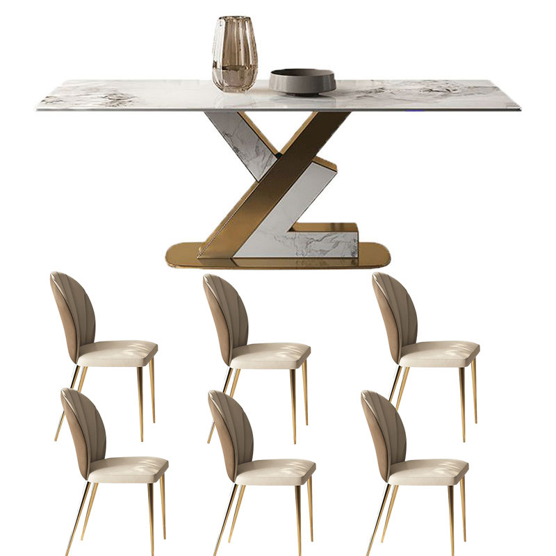 Table de salle à manger Minimalist Luxury, H 29,5 po x L 55,1 po x l 31,5 po
